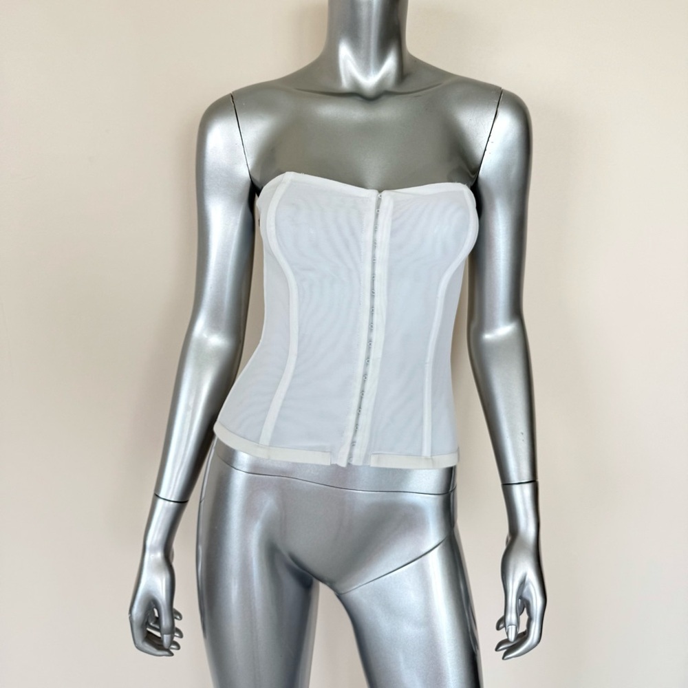 Women strapless white corset size S